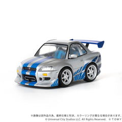 Fast & Furious Q-Village Vehicle with mini-figure Nissan Skyline GT-R (R34) 9 cm 4904810997290