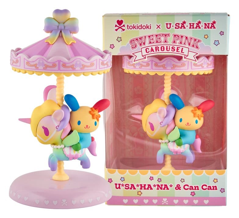 tokidoki x HKF Window Box Figure U*SA*HA*NA & Can Can Sweet Pink Carousel Special Edition 8 cm  0840080831497
