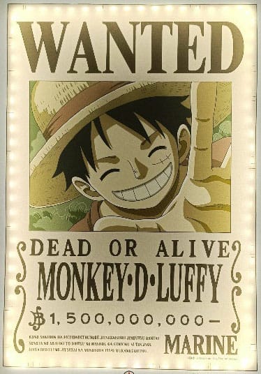 One Piece LED Wall Lamp Light Wanted Luffy 30 cm 3760158116424