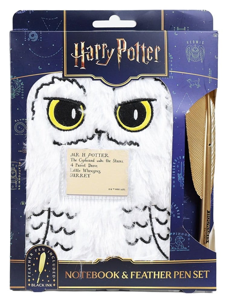 Harry Potter Plush Notebook Set with Pen Hedwig Magical Locations 5056563706557