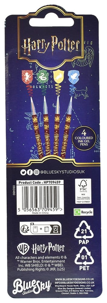 Harry Potter Gel Pens 4-Pack Magical Locations 5056563709459