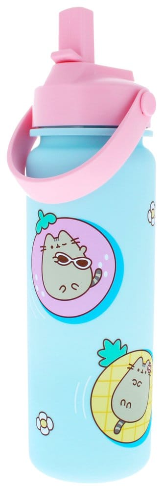 Pusheen Water Bottle Flip Top By The Pool Blue 5055918667772