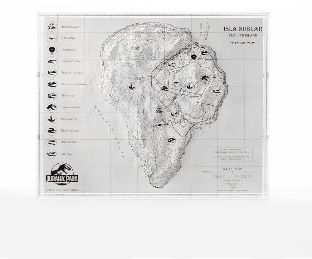 Jurassic Park Topographic Map Isla Nublar  84448418