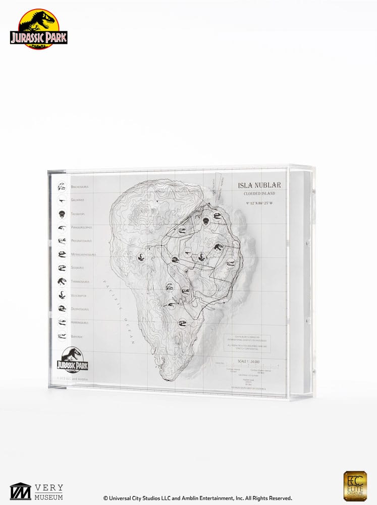 Jurassic Park Topographic Map Isla Nublar  84448418