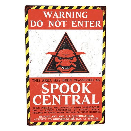 Ghostbusters Metal Sign Spook Central 0810116281329