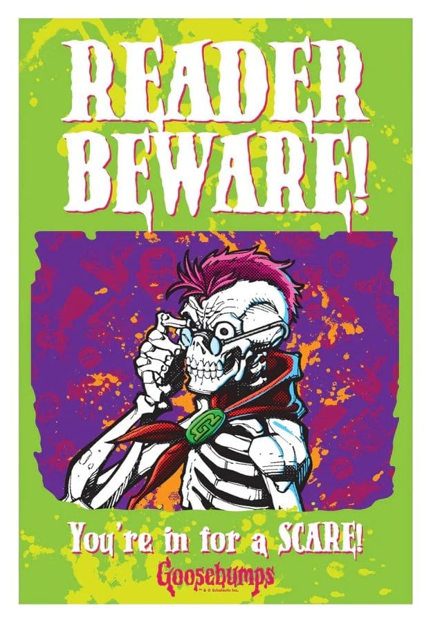 Goosebumps Metal Sign Reader Beware 0810116283569