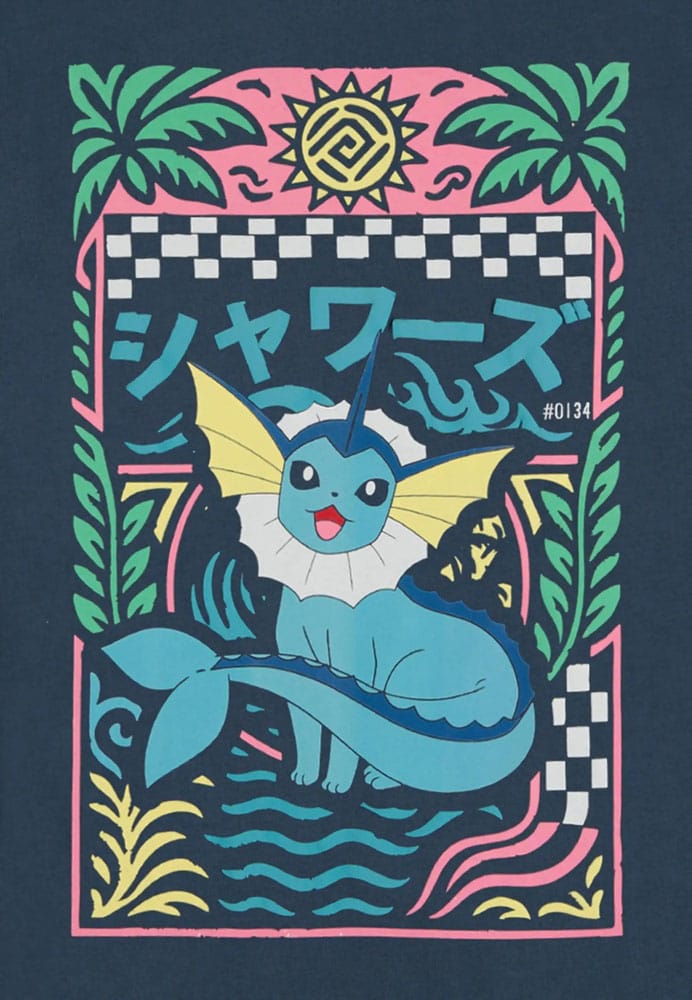 Pokémon T-Shirt Navy Vaporeon Size S 8718526427561