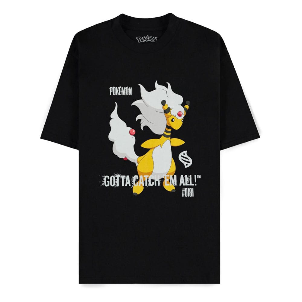 Pokémon Mega Evolutions T-Shirt Mega Ampharos Gotta Catch Em All Size S 8718526425185