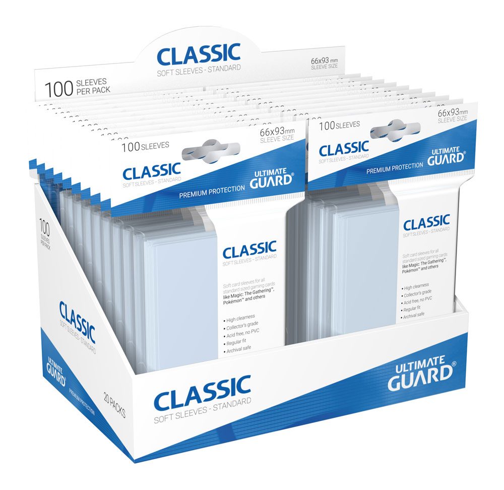 Ultimate Guard Classic Soft Sleeves Standard Size Transparent (100) - Amuzzi