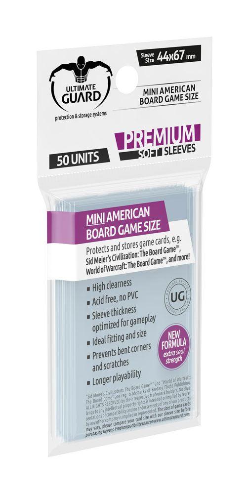 Ultimate Guard Premium Soft Sleeves for Board Game Cards Mini American (50) 4260250075258