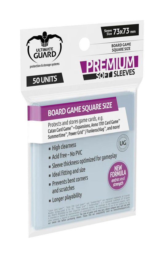 Ultimate Guard Premium Soft Sleeves for Board Game Cards Square (50) 4260250075289