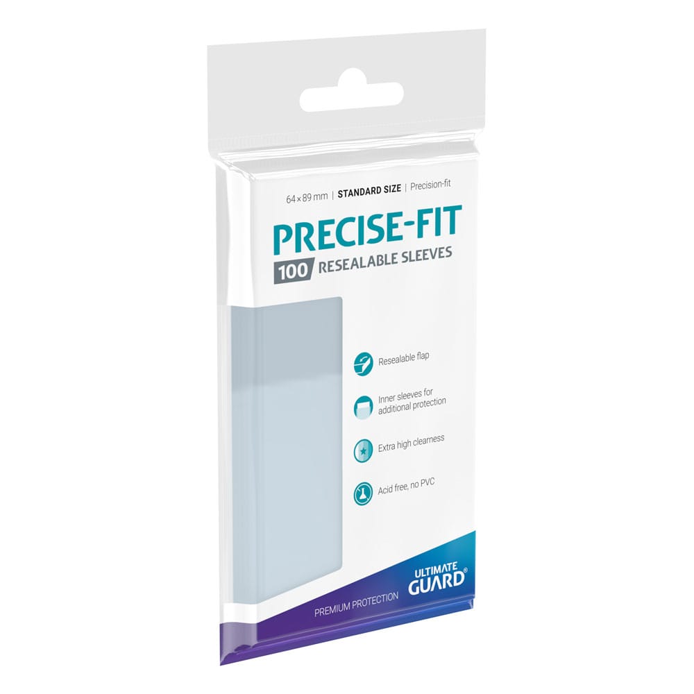 Ultimate Guard Precise-Fit Sleeves Resealable Standard Size Transparent (100) - Amuzzi