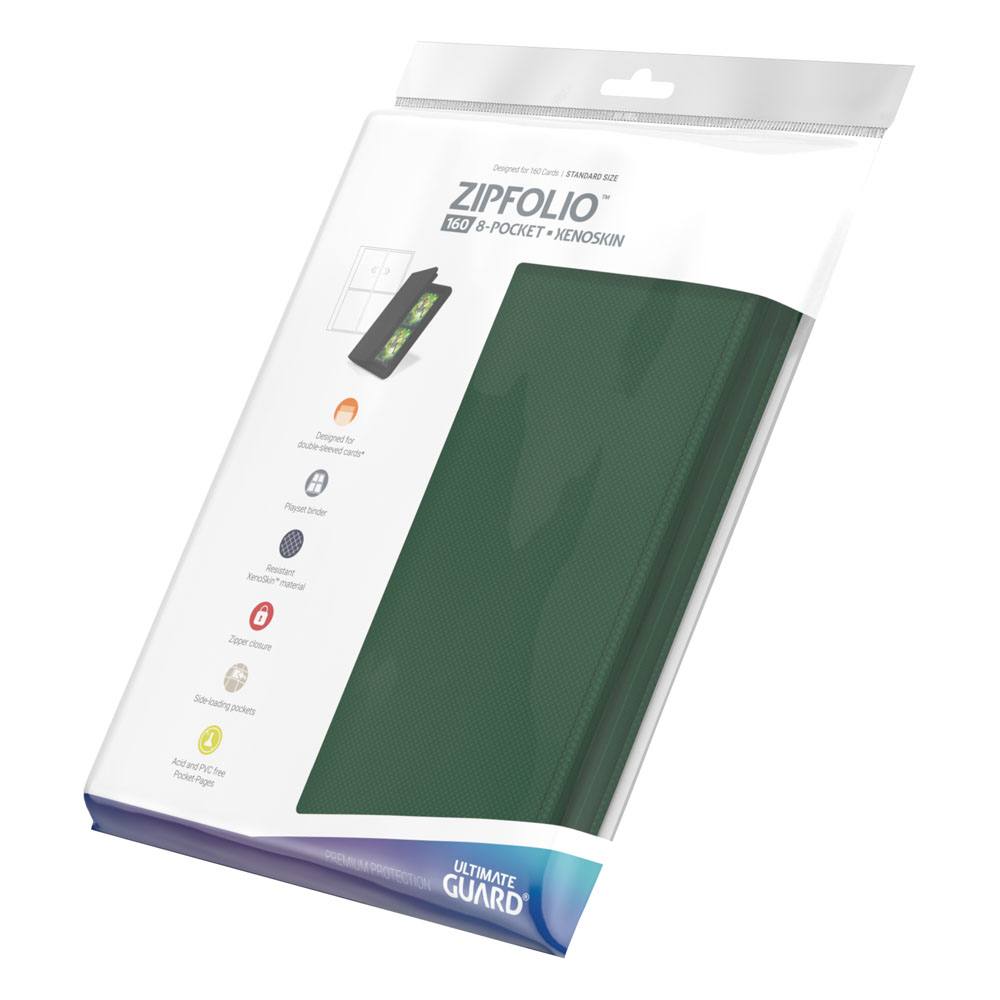 Ultimate Guard Zipfolio 160 - 8-Pocket Xenoskin Green - Amuzzi