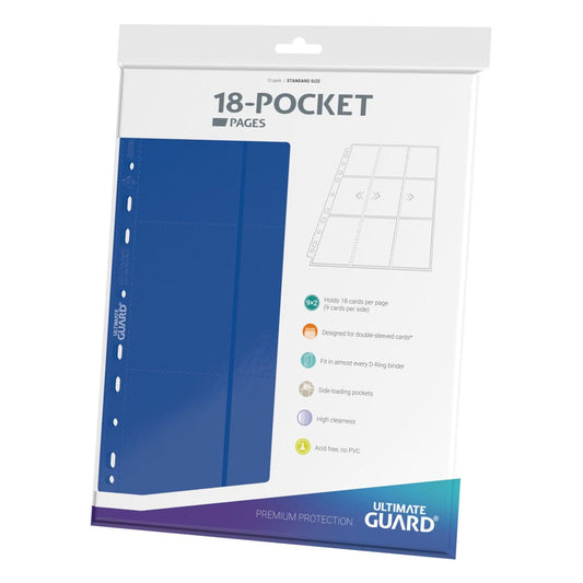 Ultimate Guard 18-Pocket Pages Side-Loading Blue (10) - Amuzzi