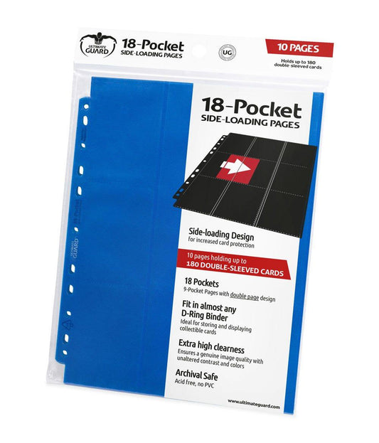 Ultimate Guard 18-Pocket Pages Side-Loading Blue (10) - Amuzzi