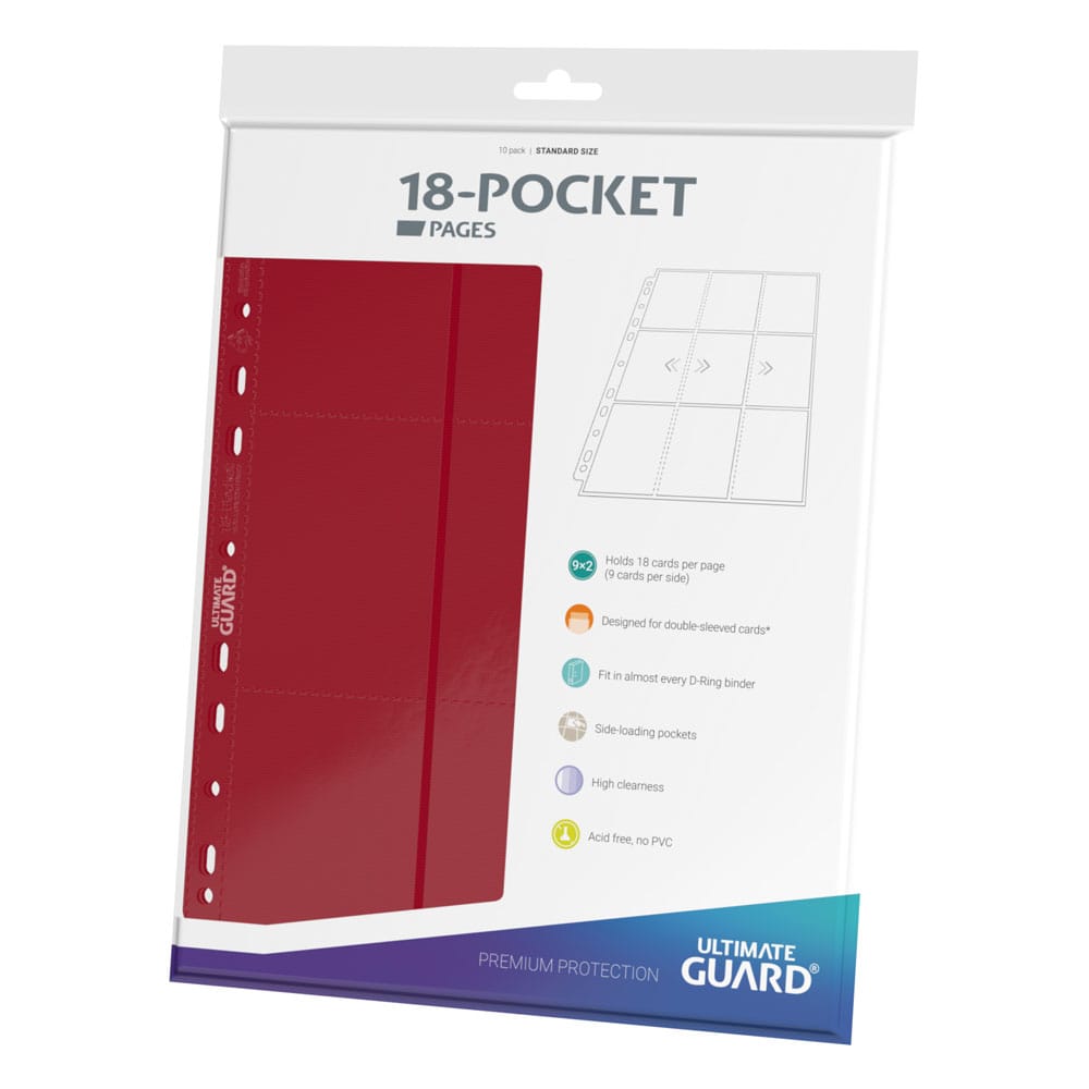 Ultimate Guard 18-Pocket Pages Side-Loading Red (10) - Amuzzi