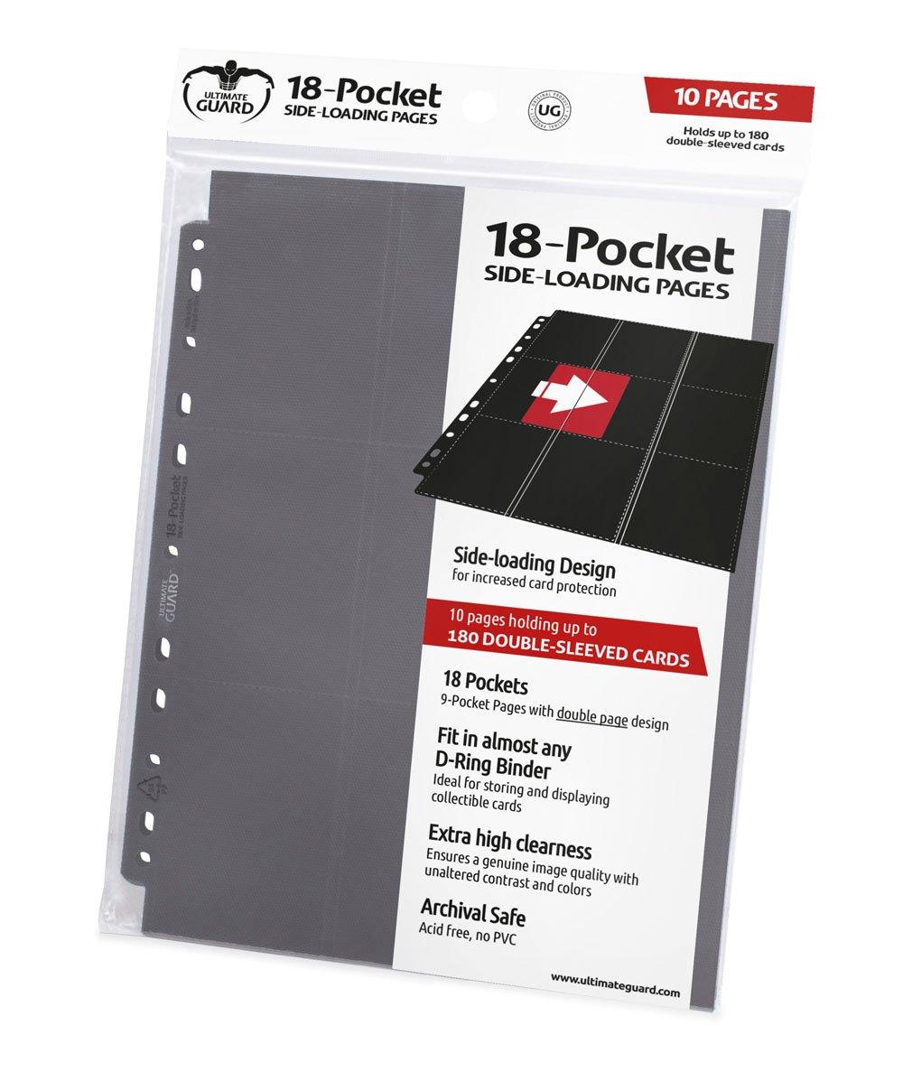Ultimate Guard 18-Pocket Pages Side-Loading Grey (10) - Amuzzi