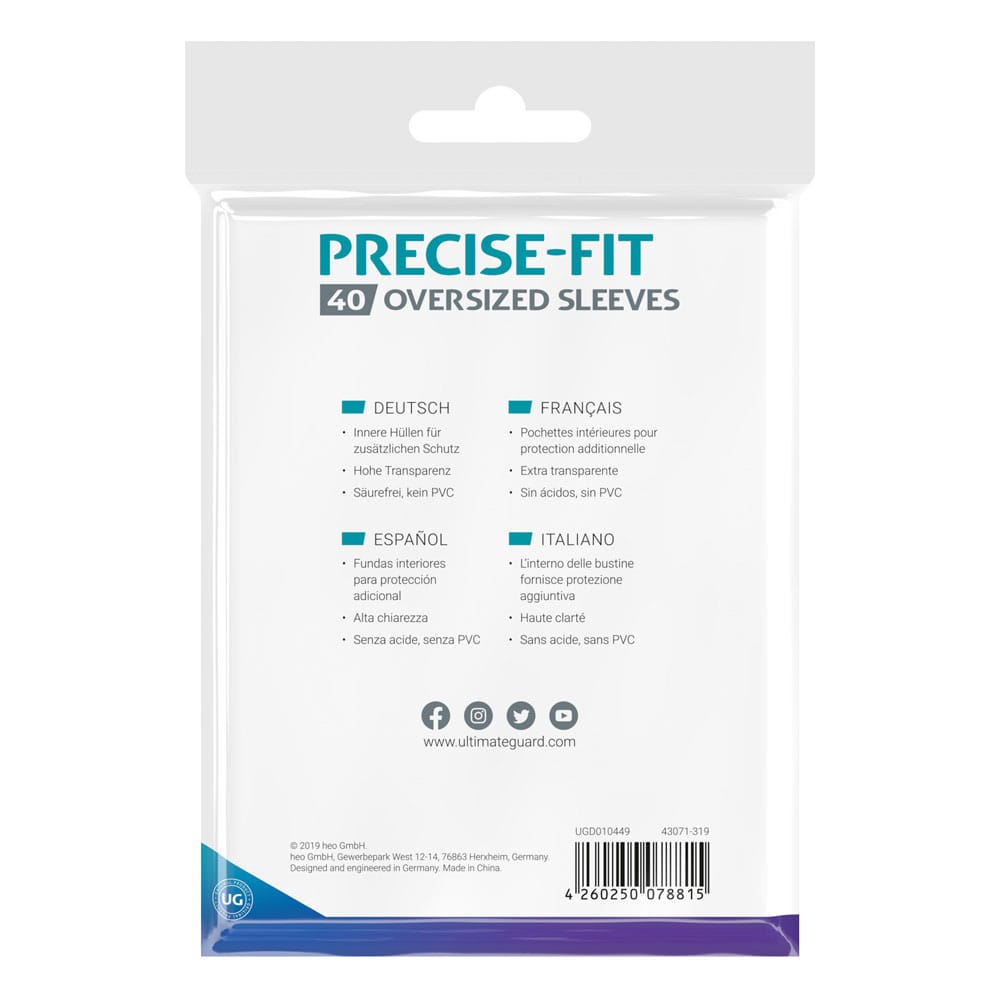 Ultimate Guard Precise-Fit Oversized Sleeves (40) 4260250078815