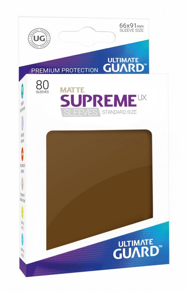 Ultimate Guard Supreme UX Sleeves Standard Size Matte Brown (80) - Amuzzi