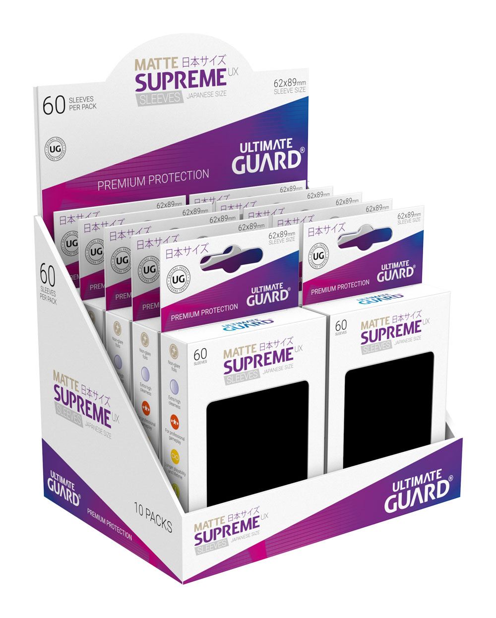 Ultimate Guard Supreme UX Sleeves Japanese Size Matte Black (60) 4056133003537