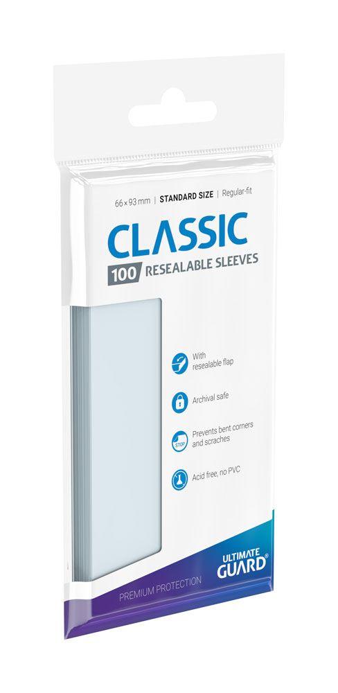 Ultimate Guard Classic Sleeves Resealable Standard Size Transparent (100) 4056133013222