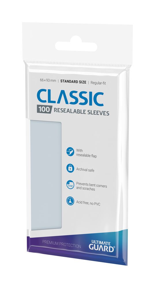 Ultimate Guard Classic Sleeves Resealable Standard Size Transparent (100) - Amuzzi