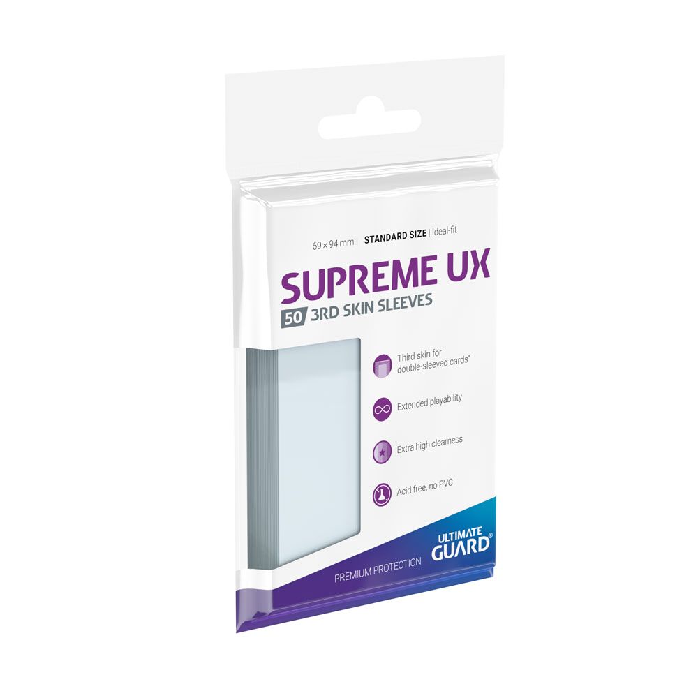 Ultimate Guard Supreme UX 3Rd Skin Sleeves Standard Size Transparent (50) - Amuzzi