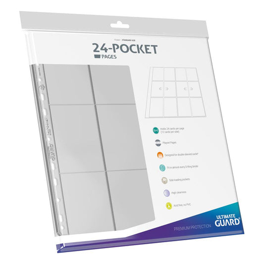Ultimate Guard 24-Pocket QuadRow Pages Side-Loading (10) - Transparent 4056133023757