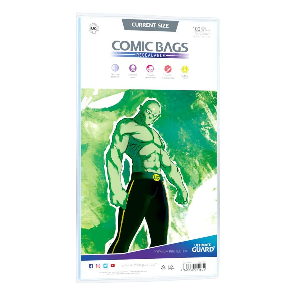 Ultimate Guard Comic Bags Resealable Current Size (100) - Amuzzi