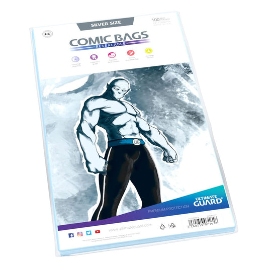 Ultimate Guard Comic Bags Resealable (100) - Silver Size 4260250071618