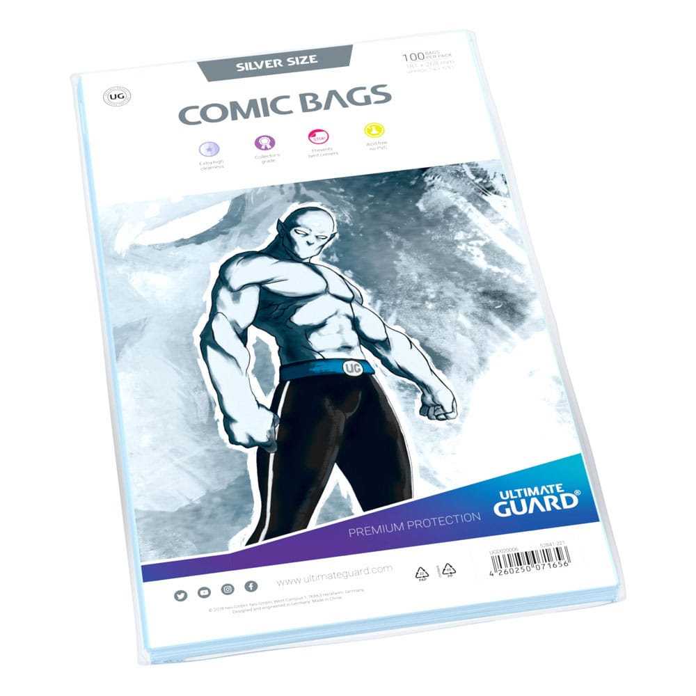 Ultimate Guard Comic Bags Standard (100) - Silver Size 4260250071656
