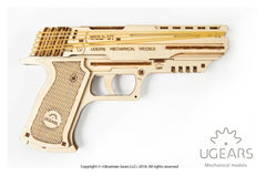 Ugears 3D Wooden Puzzle Wolf-01 Handgun 4820184120723