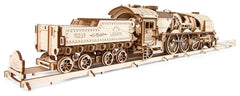 Ugears 3D Wooden Puzzle V-Express Steam Train with Tender 4820184120853