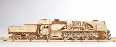 Ugears 3D Wooden Puzzle V-Express Steam Train with Tender 4820184120853