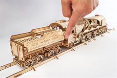Ugears 3D Wooden Puzzle V-Express Steam Train with Tender 4820184120853