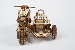 Ugears 3D Wooden Puzzle Scrambler UGR-10 with sidecar 4820184121133