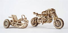 Ugears 3D Wooden Puzzle Scrambler UGR-10 with sidecar 4820184121133