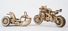 Ugears 3D Wooden Puzzle Scrambler UGR-10 with sidecar 4820184121133