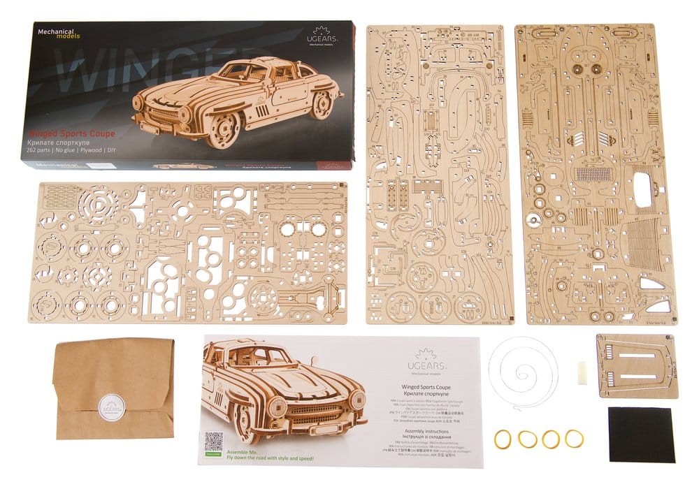 Ugears 3D Wooden Puzzle Winged Sports Coupe 4820184121775
