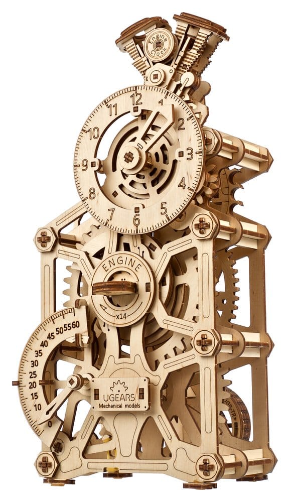 Ugears 3D Wooden Puzzle Engine Clock 4820184121843