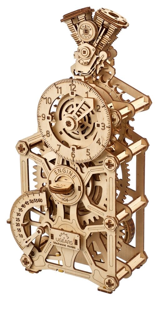 Ugears 3D Wooden Puzzle Engine Clock 4820184121843