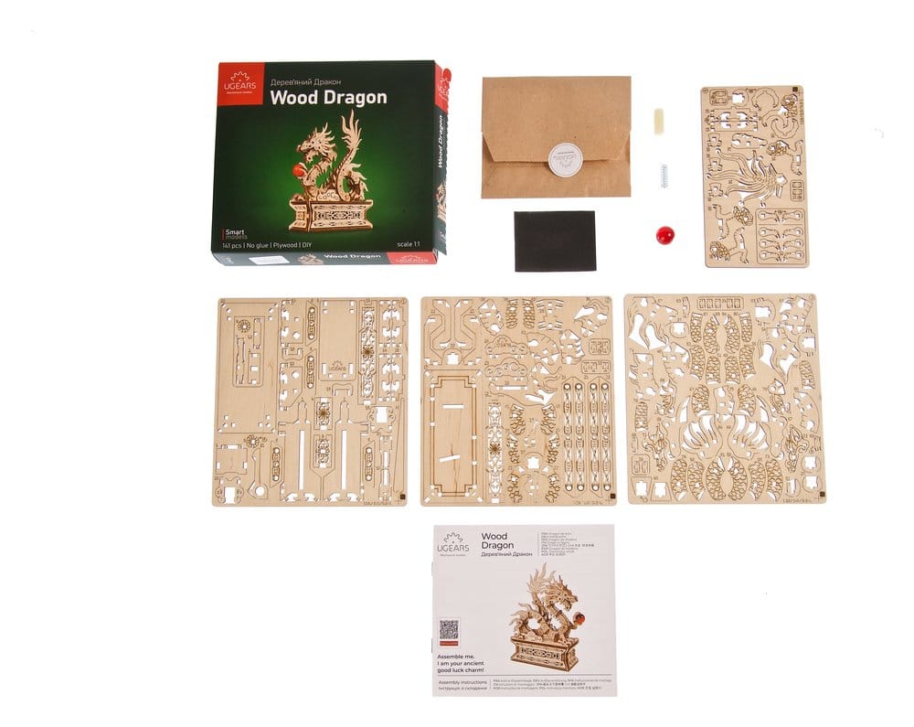 Ugears 3D Wooden Puzzle Wood Dragon 4820184122253