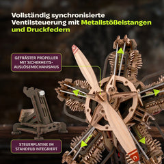 Ugears 3D Wooden Model Kit R-5 Aircraft Engine 25 cm 4820184123465