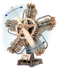 Ugears 3D Wooden Model Kit R-5 Aircraft Engine 25 cm 4820184123465