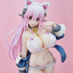 Super Sonico PVC Figure White Cat Ver. (Reissue) 27 cm 4589642715276