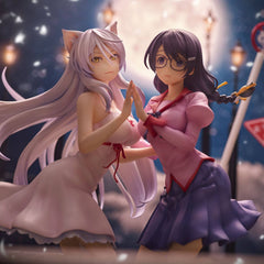 Nekomonogatari Monogatari Series PVC Statues Tsubasa Hanekawa Set (re-run) 19 cm 4589642715894
