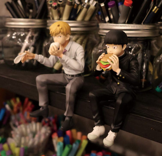 Mob Psycho 100 III x Bunbougu Cafe 2022 PVC Statue Shigeo Kageyama & Ekubo 13 cm     4580689603540
