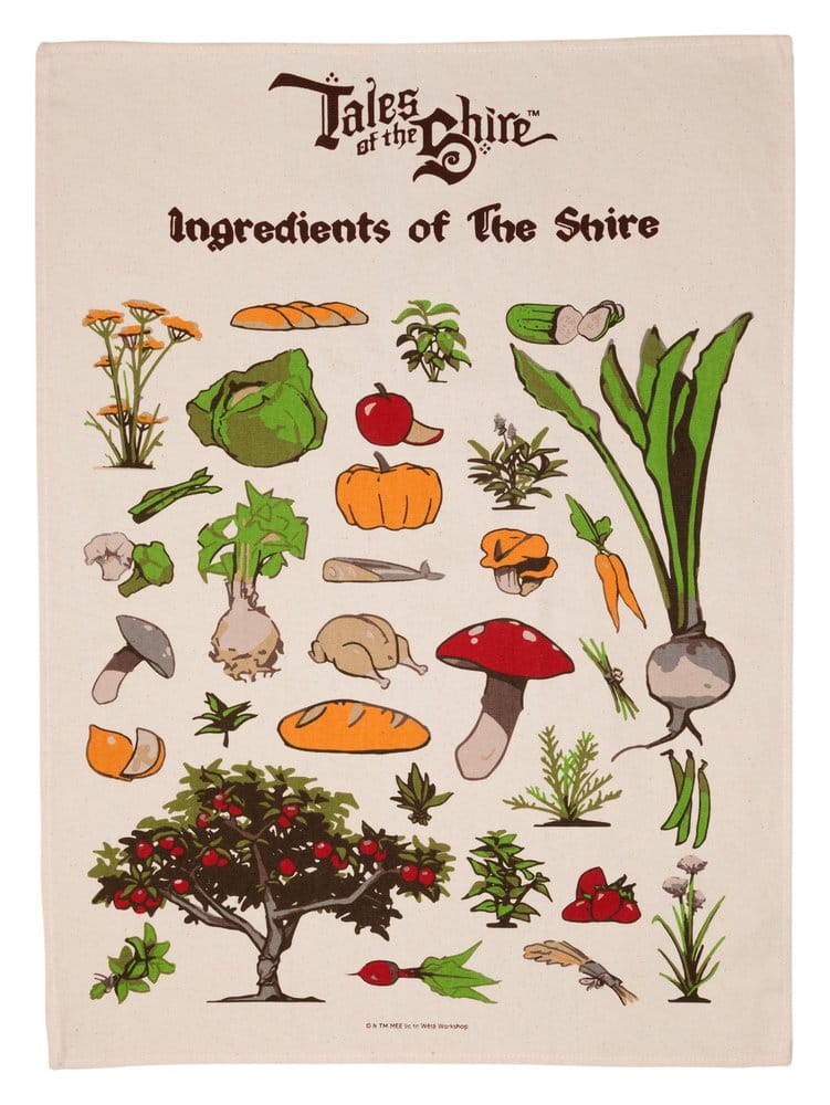 Lord of the Rings Tea Towel Ingredients of The Shire (Tales of the Shire (2025)) 69 cm  9420024746837