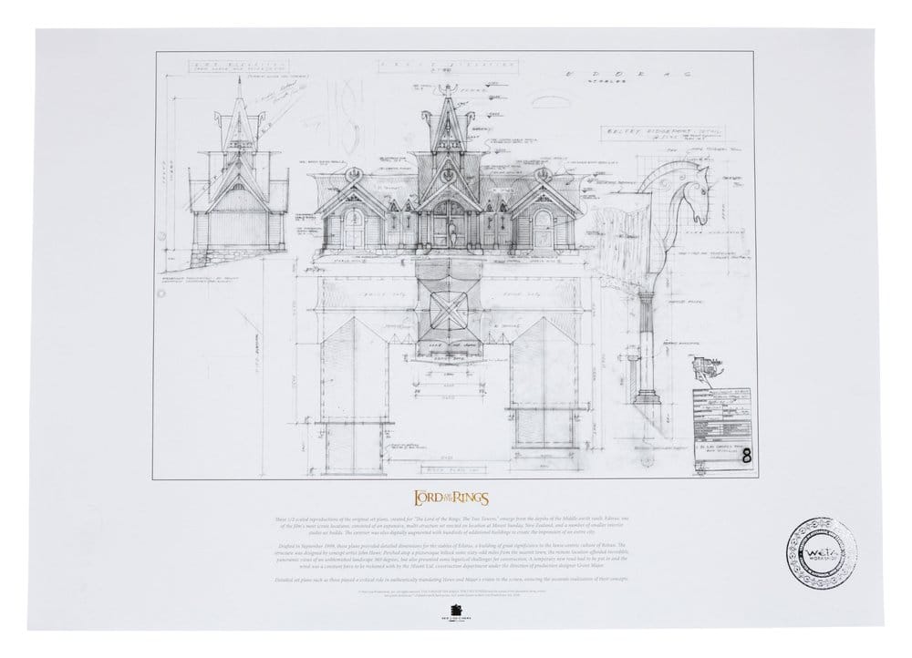 Lord of the Rings Blueprint Art Print The Stable of Edoras 59 x 42 cm 9420024745441
