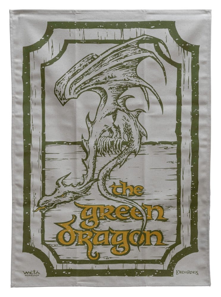 Lord of the Rings Tea Towel 2-Pack Green Dragon & Prancing Pony 69 cm  9420024744345